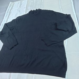 Reswick & More Womens Turtleneck Knit Blouse Black 3X Button Detail Long Sleeve